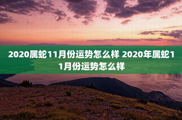 2020属蛇11月份运势怎么样 2020年属蛇11月份运势怎么样