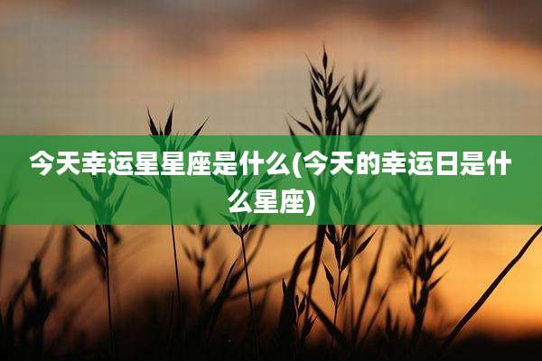 今天幸运星星座是什么(今天的幸运日是什么星座)