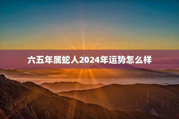 六五年属蛇人2024年运势怎么样