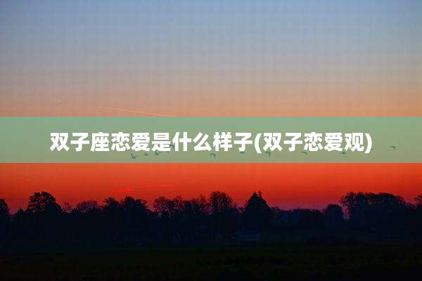 双子座恋爱是什么样子(双子恋爱观)