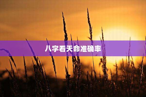 八字看天命准确率
