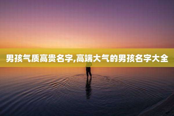 男孩气质高贵名字,高端大气的男孩名字大全