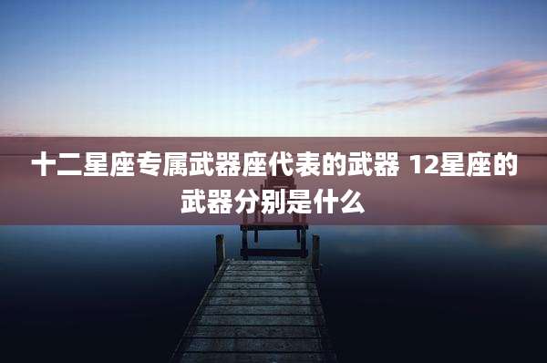 十二星座专属武器座代表的武器 12星座的武器分别是什么