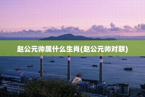 赵公元帅属什么生肖(赵公元帅对联)