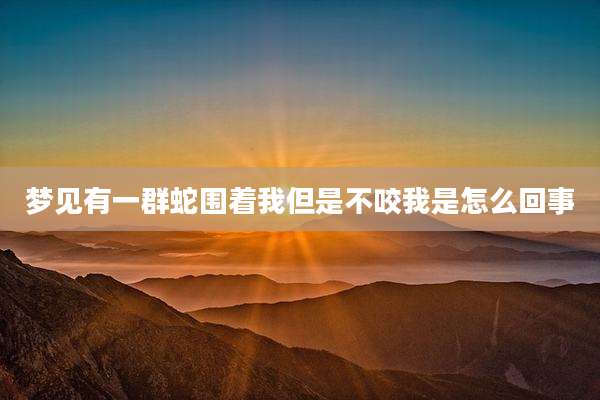 梦见有一群蛇围着我但是不咬我是怎么回事