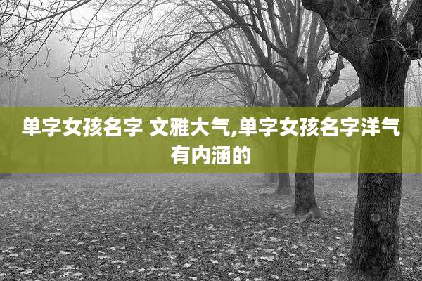 单字女孩名字 文雅大气,单字女孩名字洋气有内涵的
