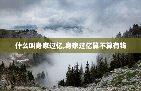 什么叫身家过亿,身家过亿算不算有钱