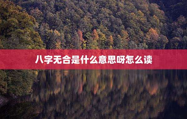 八字无合是什么意思呀怎么读