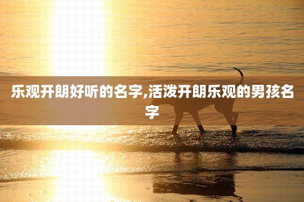 乐观开朗好听的名字,活泼开朗乐观的男孩名字