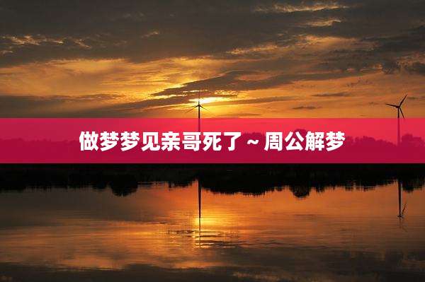 做梦梦见亲哥死了～周公解梦
