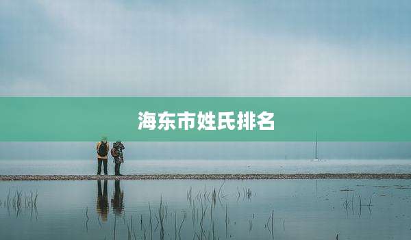 海东市姓氏排名