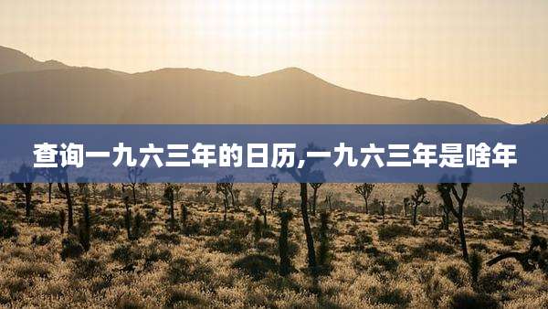 查询一九六三年的日历,一九六三年是啥年