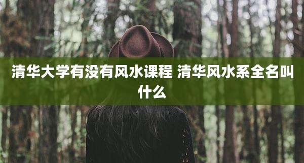 清华大学有没有风水课程 清华风水系全名叫什么