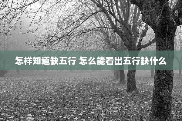 怎样知道缺五行 怎么能看出五行缺什么