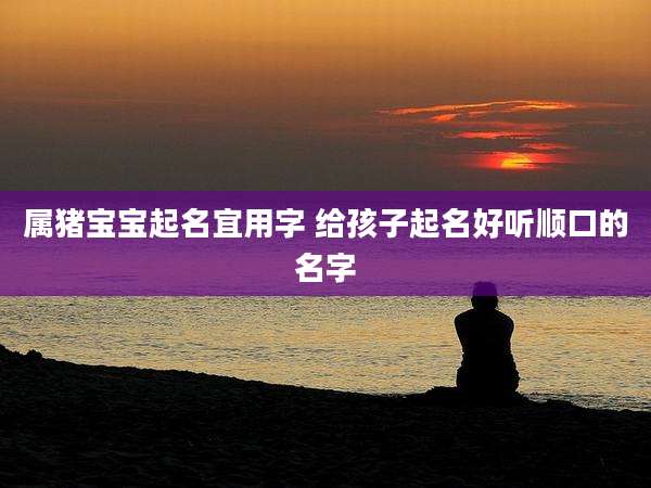 属猪宝宝起名宜用字 给孩子起名好听顺口的名字