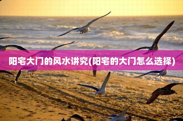 阳宅大门的风水讲究(阳宅的大门怎么选择)