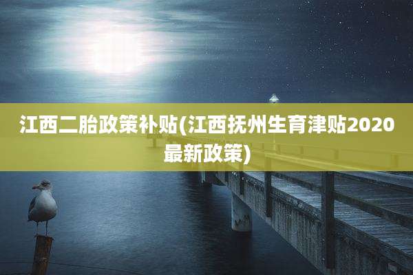 江西二胎政策补贴(江西抚州生育津贴2020最新政策)