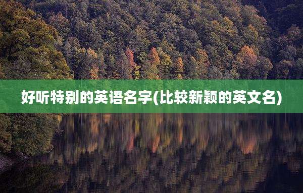 好听特别的英语名字(比较新颖的英文名)