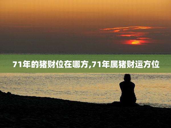 71年的猪财位在哪方,71年属猪财运方位
