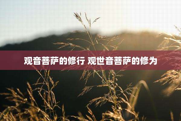 观音菩萨的修行 观世音菩萨的修为