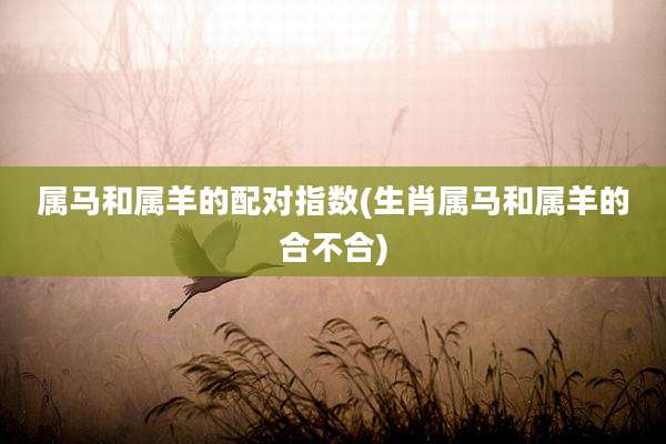 属马和属羊的配对指数(生肖属马和属羊的合不合)
