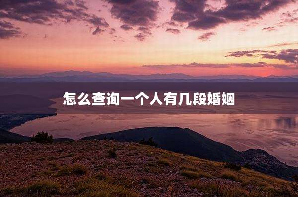 怎么查询一个人有几段婚姻