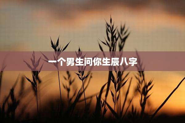 一个男生问你生辰八字