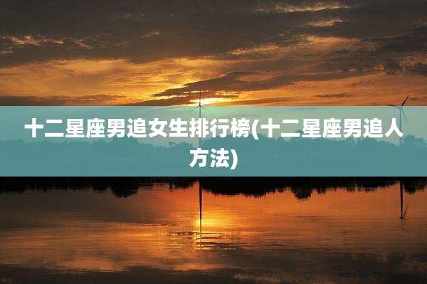 十二星座男追女生排行榜(十二星座男追人方法)