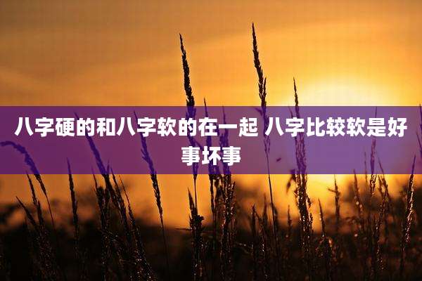 八字硬的和八字软的在一起 八字比较软是好事坏事