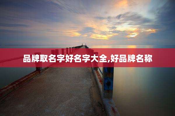 品牌取名字好名字大全,好品牌名称