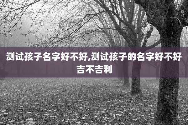 测试孩子名字好不好,测试孩子的名字好不好吉不吉利