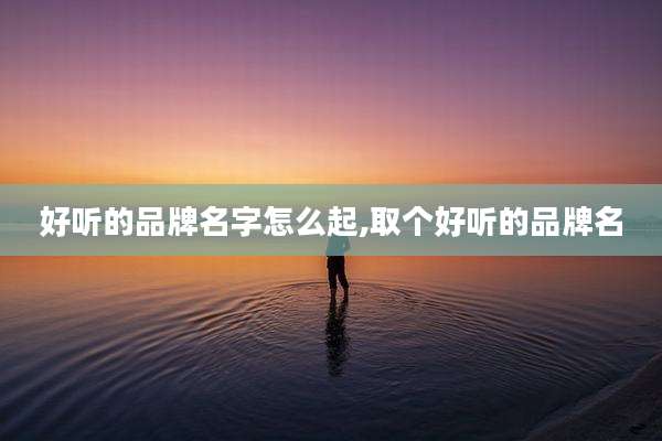 好听的品牌名字怎么起,取个好听的品牌名