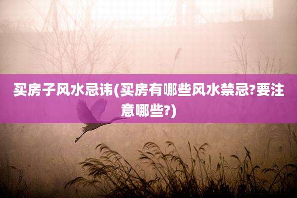 买房子风水忌讳(买房有哪些风水禁忌?要注意哪些?)