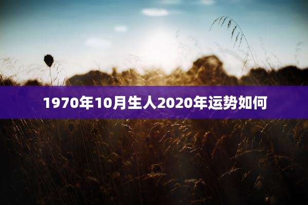 1970年10月生人2020年运势如何