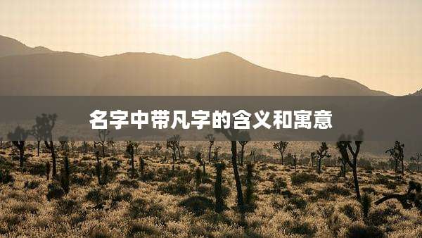 名字中带凡字的含义和寓意