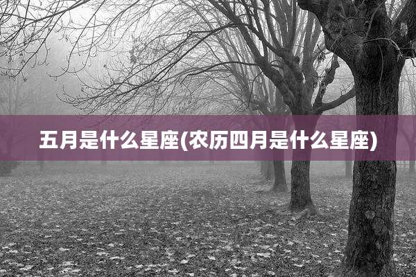 五月是什么星座(农历四月是什么星座)