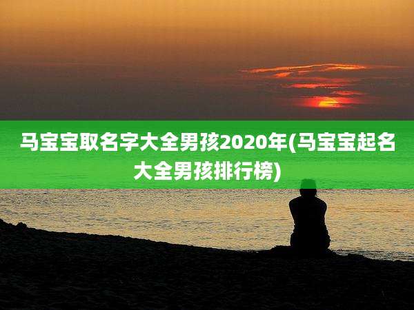 马宝宝取名字大全男孩2020年(马宝宝起名大全男孩排行榜)