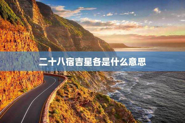 二十八宿吉星各是什么意思