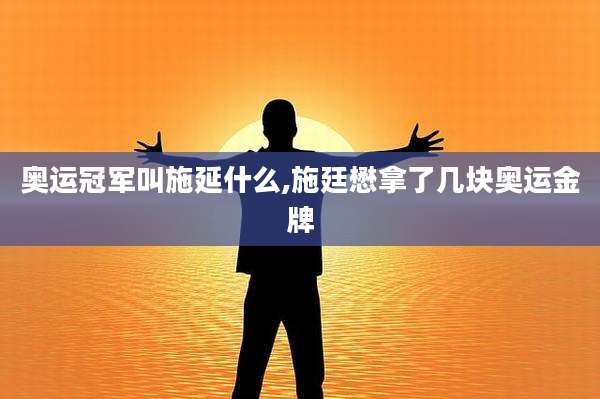奥运冠军叫施延什么,施廷懋拿了几块奥运金牌