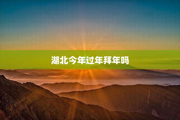 湖北今年过年拜年吗
