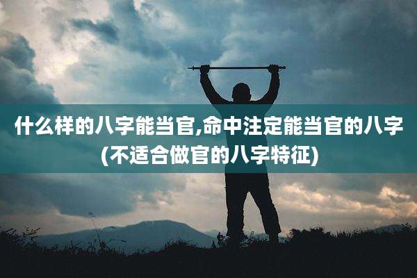 什么样的八字能当官,命中注定能当官的八字(不适合做官的八字特征)