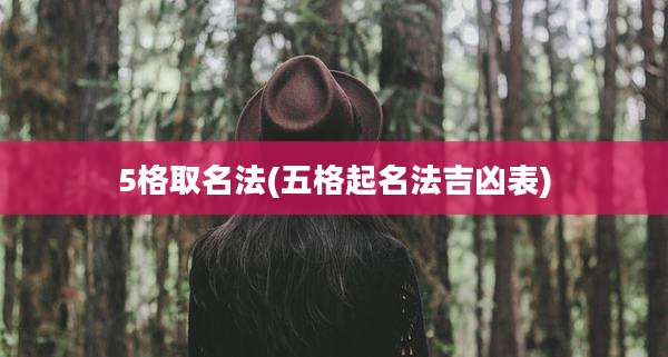 5格取名法(五格起名法吉凶表)