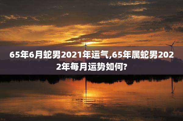 65年6月蛇男2021年运气,65年属蛇男2022年每月运势如何?