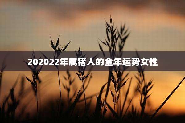 202022年属猪人的全年运势女性