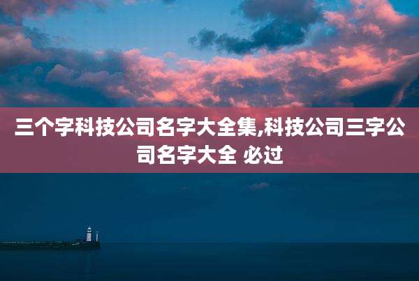 三个字科技公司名字大全集,科技公司三字公司名字大全 必过