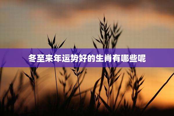 冬至来年运势好的生肖有哪些呢