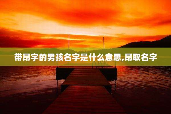 带昂字的男孩名字是什么意思,昂取名字