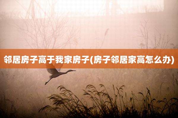 邻居房子高于我家房子(房子邻居家高怎么办)