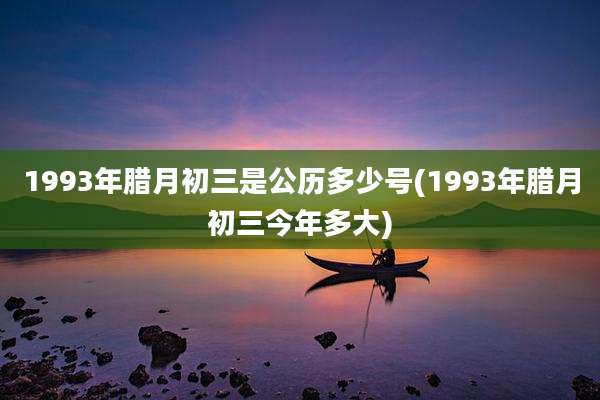 1993年腊月初三是公历多少号(1993年腊月初三今年多大)