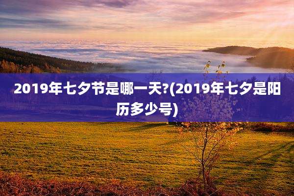 2019年七夕节是哪一天?(2019年七夕是阳历多少号)